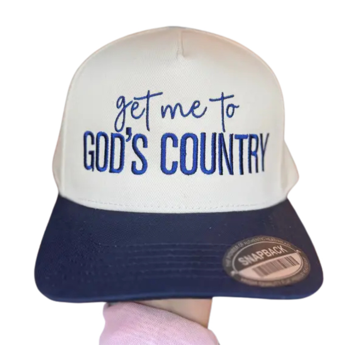 Get Me To God's Country Trucker Hat - Blue