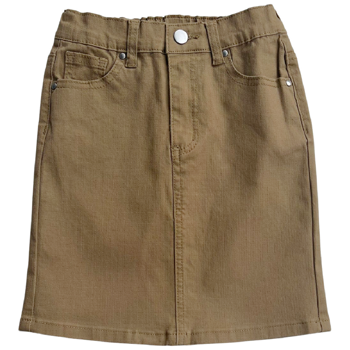 GIRLS JDA Dk. Khaki Denim Skirt w/ Elastic Waistband (FINAL SALE)