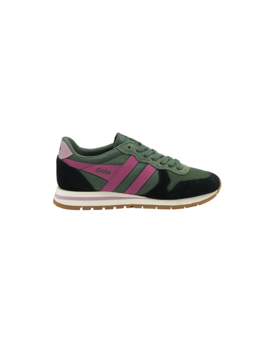 Gola Daytona Sneakers in Evergreen/Black/Fuchsia