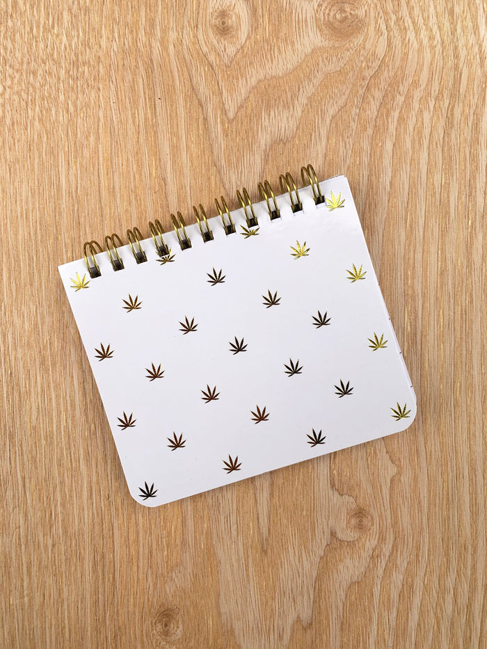 kushkards gold polka pot notepad