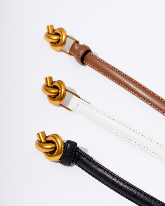 Golden Knot Belt in Ivory