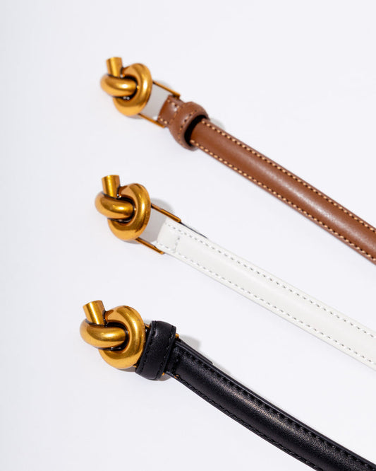 Golden Knot Belt in Ivory