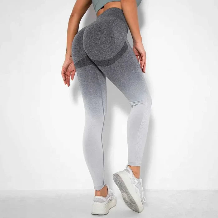 Gradient Yoga Butt Lift Tight Workout Seamless Fitness Gym Leggings For Women - Allen-Fitness