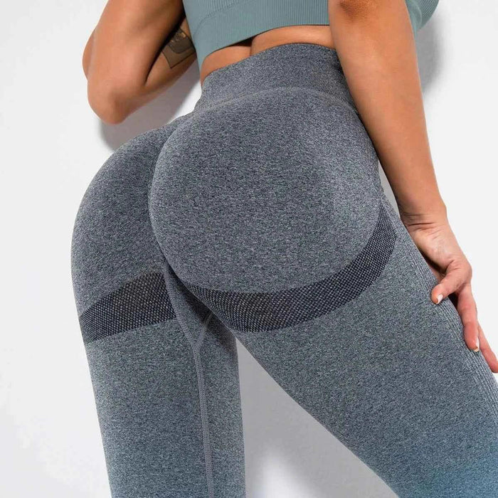 Gradient Yoga Butt Lift Tight Workout Seamless Fitness Gym Leggings For Women - Allen-Fitness