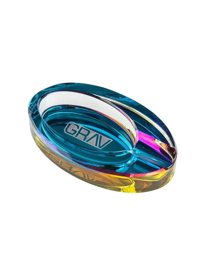 grav ellipse glass ashtray