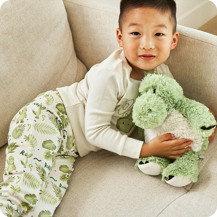 green dino warmies stuffed animal