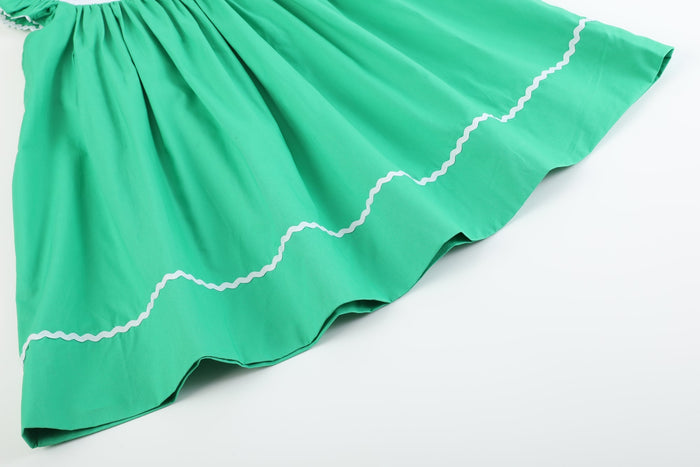 Green St. Patrick's Day Shamrock Smocked Bishop Dress - Lil Cactus