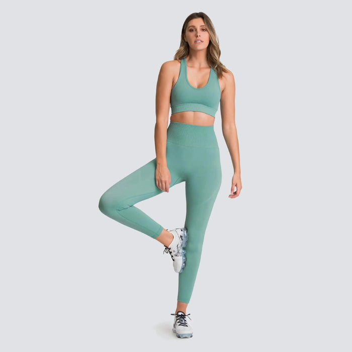 Gym Clothes Set for Women - 2-Piece Push-Up Yoga Bra & High Waist Leggings in 12 Colors - Allen-Fitness