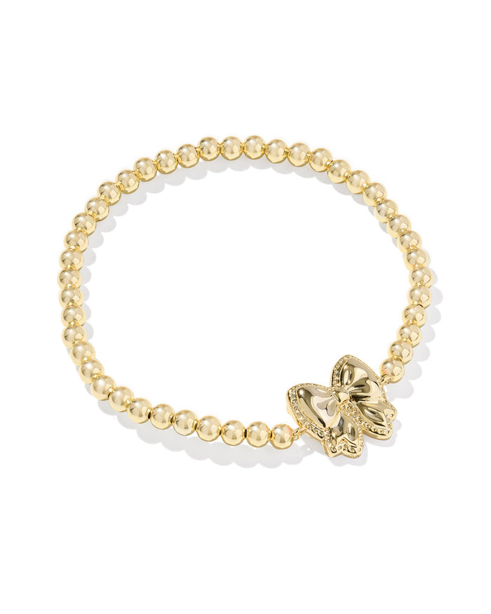 Haley Bow Stretch Bracelet Gold Blush Mother of Pearl