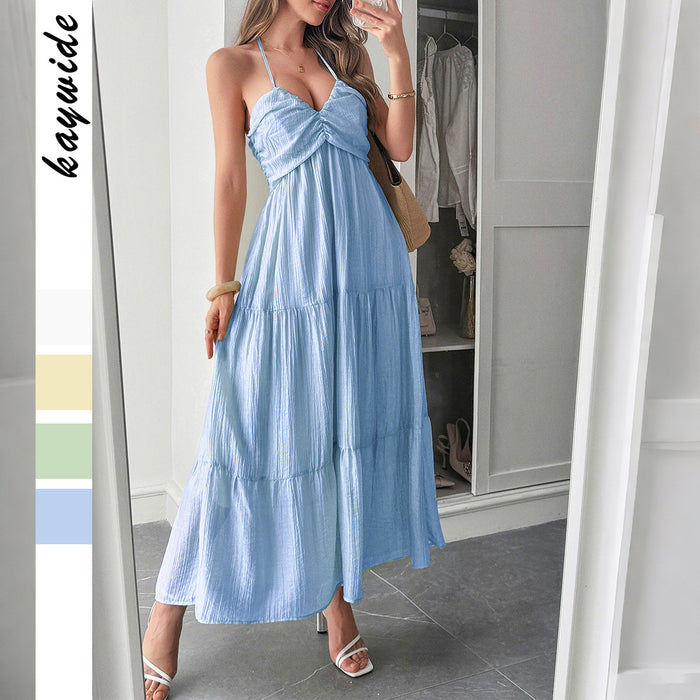 Halter Neck Beach Atmosphere Long Dress