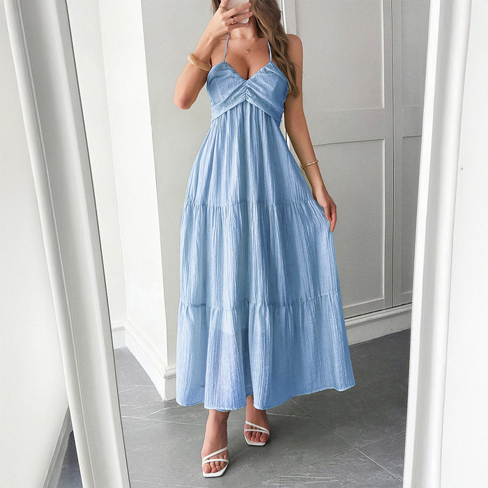 Halter Neck Beach Atmosphere Long Dress