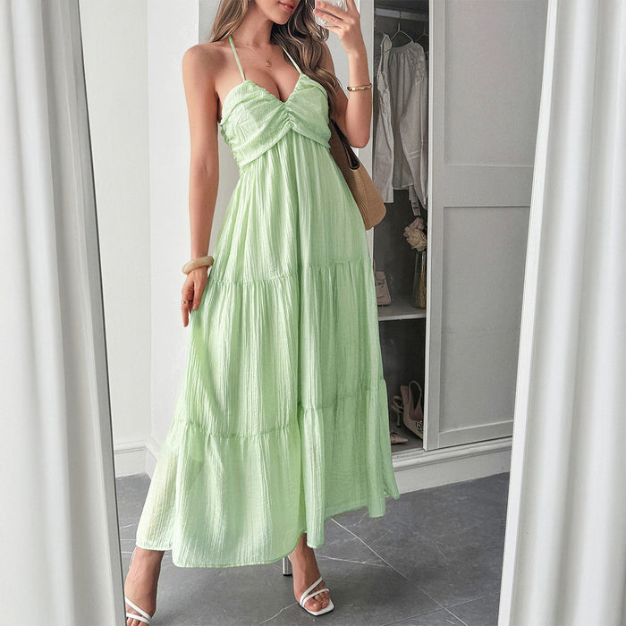 Halter Neck Beach Atmosphere Long Dress