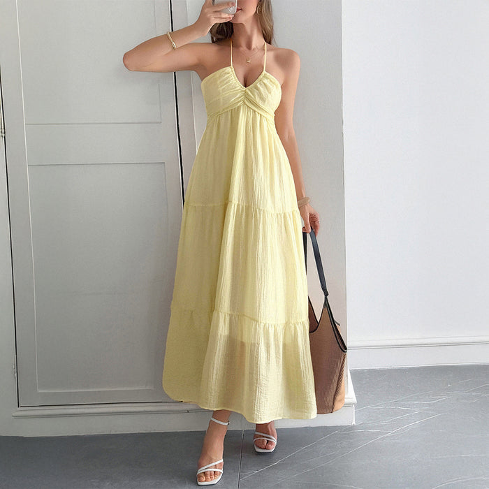 Halter Neck Beach Atmosphere Long Dress