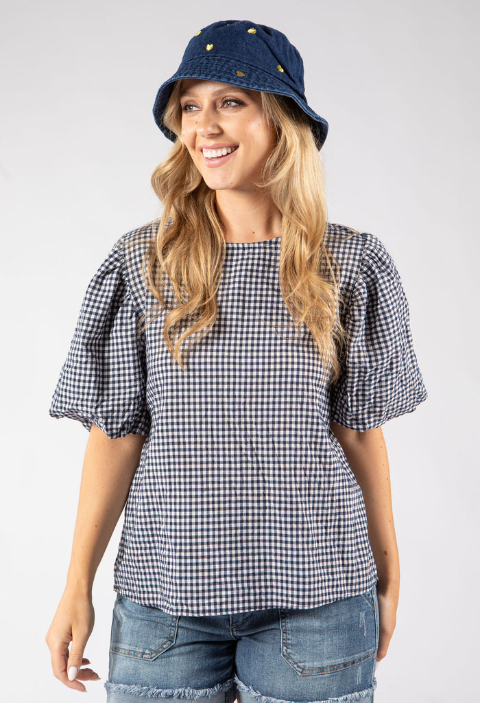 Heart Embroidered Bucket Hat