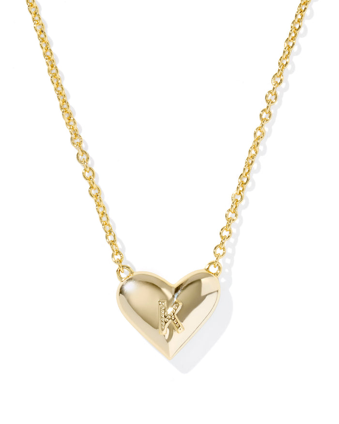 Heart Letter K Pndnt. Necklace Gold Ivory MOP