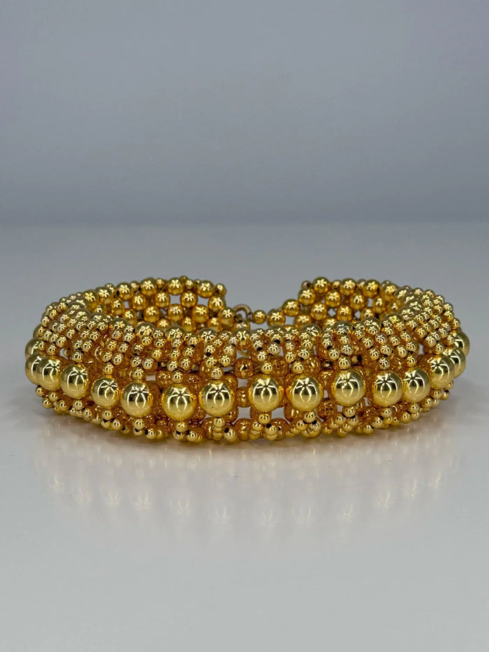 ghost image optical 3d choker in 22k gold wash by object & dawn in white background