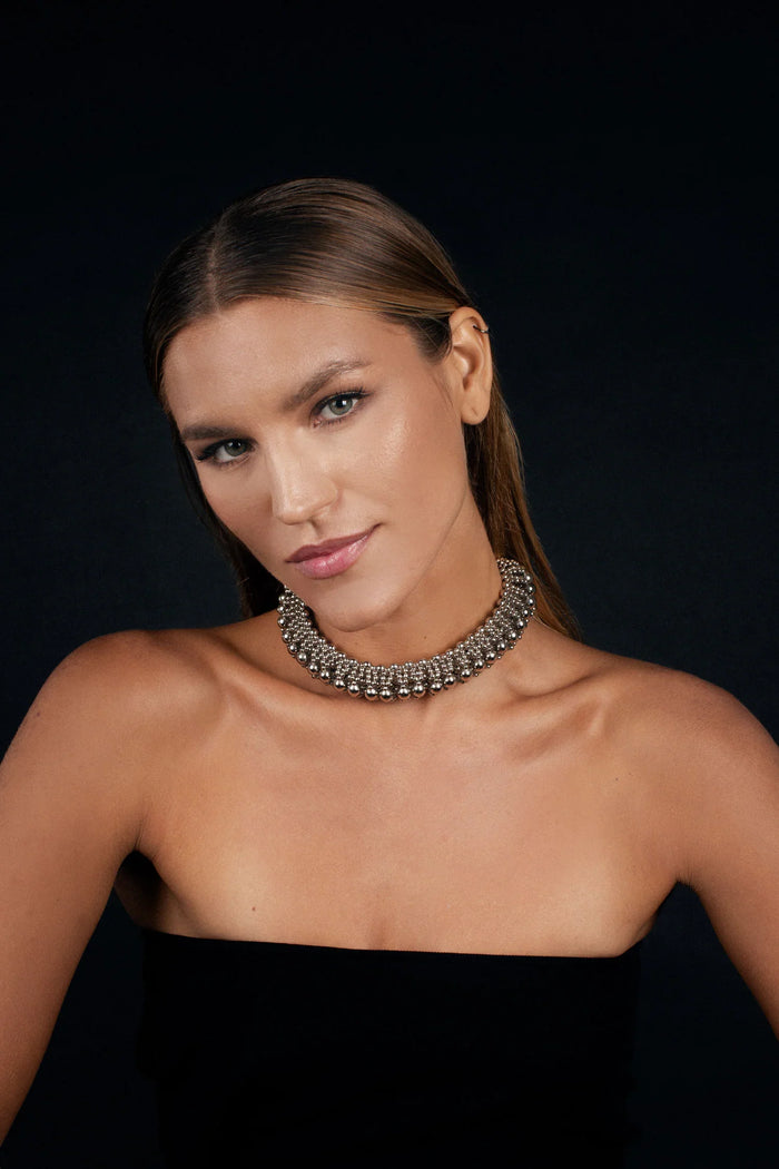 ghost image optical 3d choker in silver by Object&Dawn