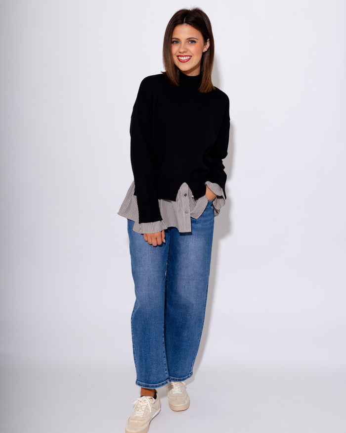 High Rise Crop Barrel Jeans in Medium