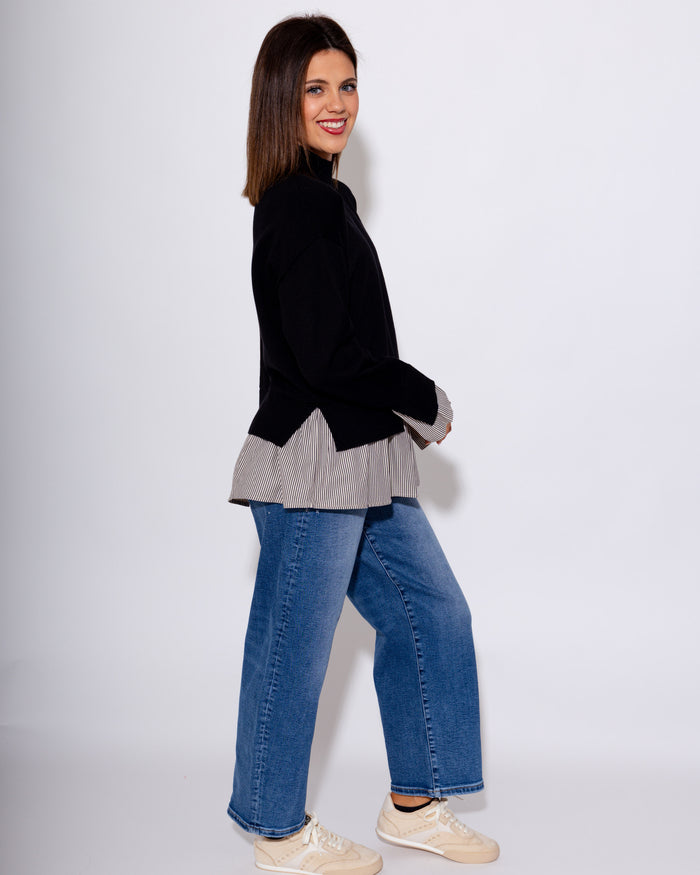 High Rise Crop Barrel Jeans in Medium