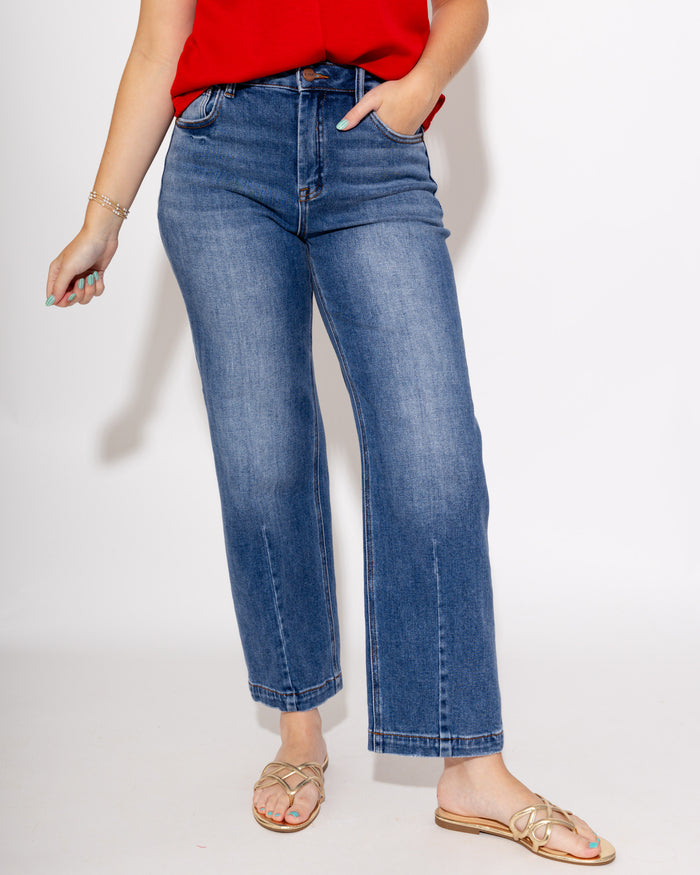 High Rise Cropped & Tapered Jeans