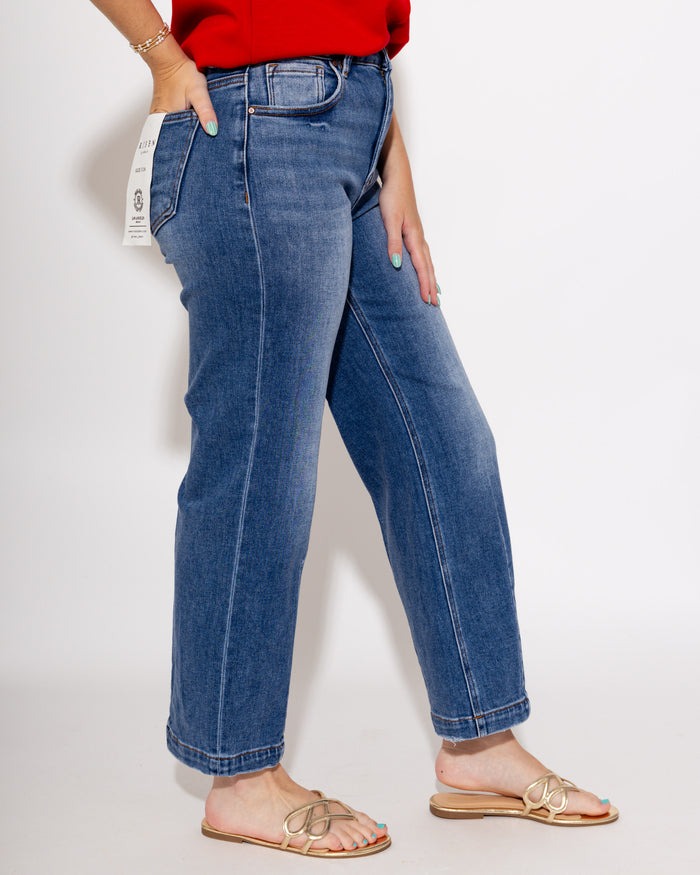 High Rise Cropped & Tapered Jeans