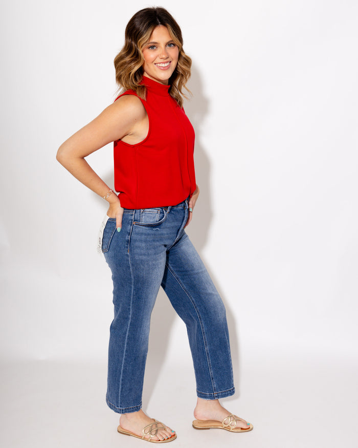 High Rise Cropped & Tapered Jeans