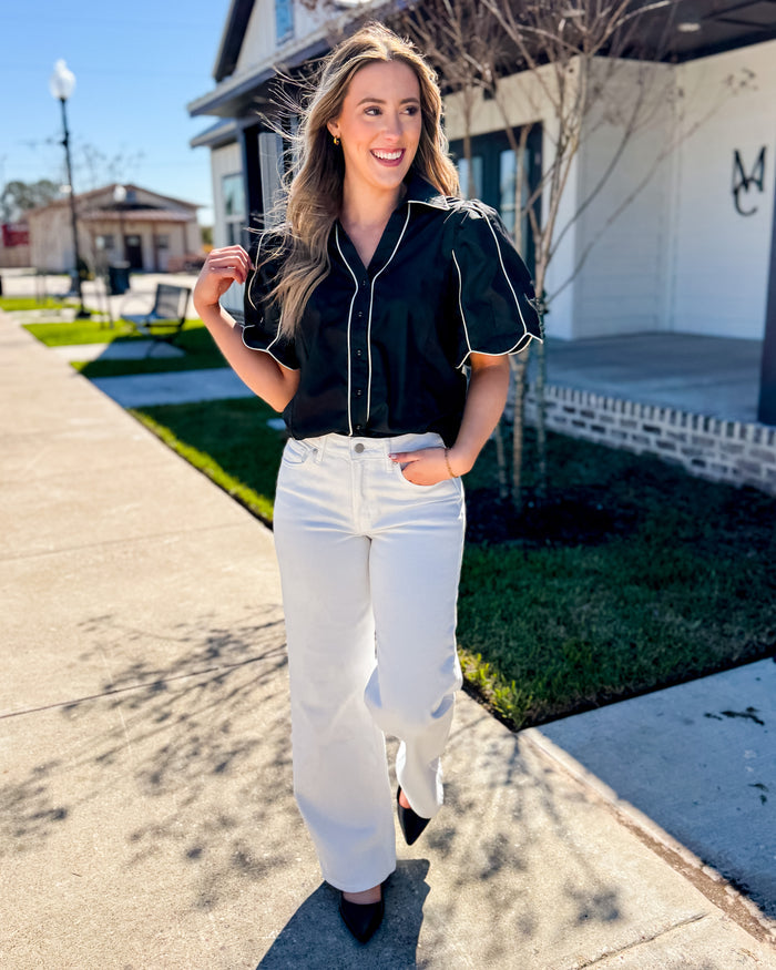High Rise Full Length Straight Jean in White