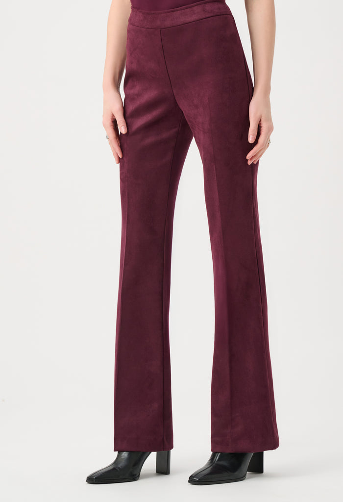 High-waisted Faux Suede Trousers