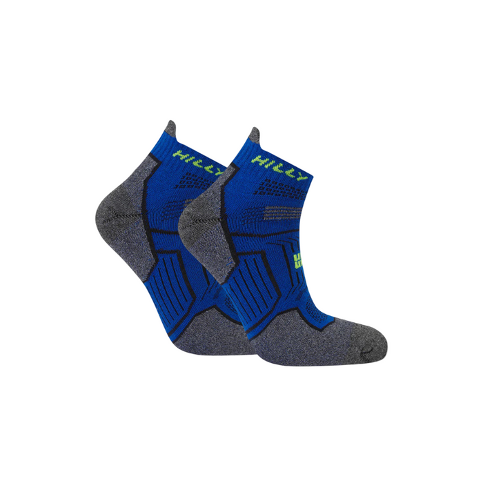 Hilly Unisex Twin Skin Socklet Med in Cobalt/Grey Marl SS26