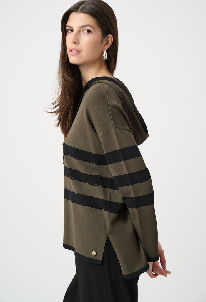 Hooded Striped Pullover