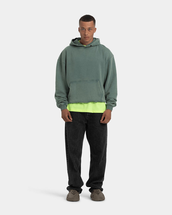 Hoodie Oversize - Acid wash - Dark Sage