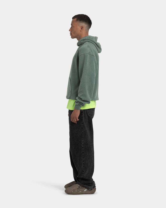 Hoodie Oversize - Acid wash - Dark Sage