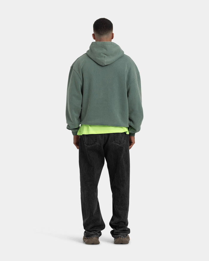 Hoodie Oversize - Acid wash - Dark Sage