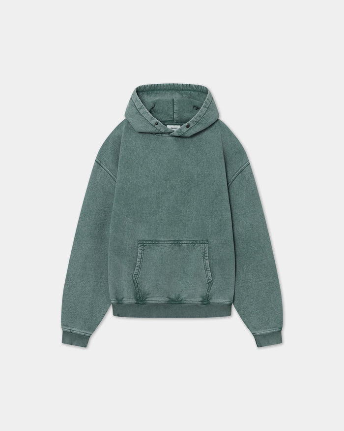 Hoodie Oversize, Women - Acid wash - Dark Sage