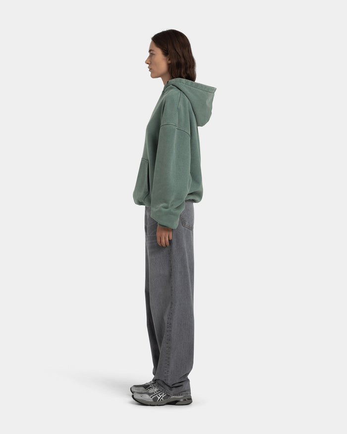 Hoodie Oversize, Women - Acid wash - Dark Sage
