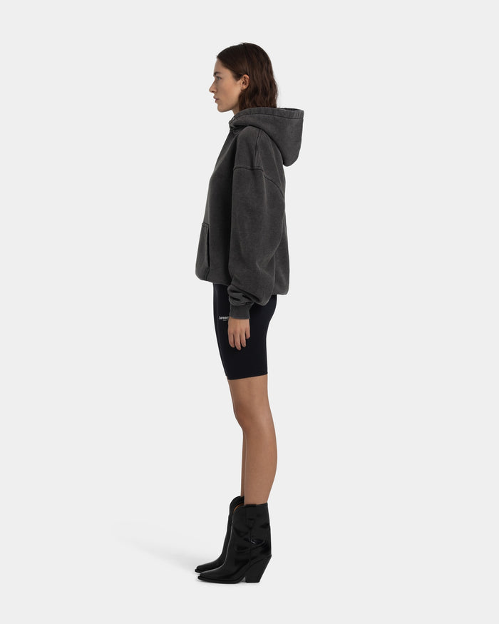 Hoodie Oversize, Women - Acid wash - Vintage Black