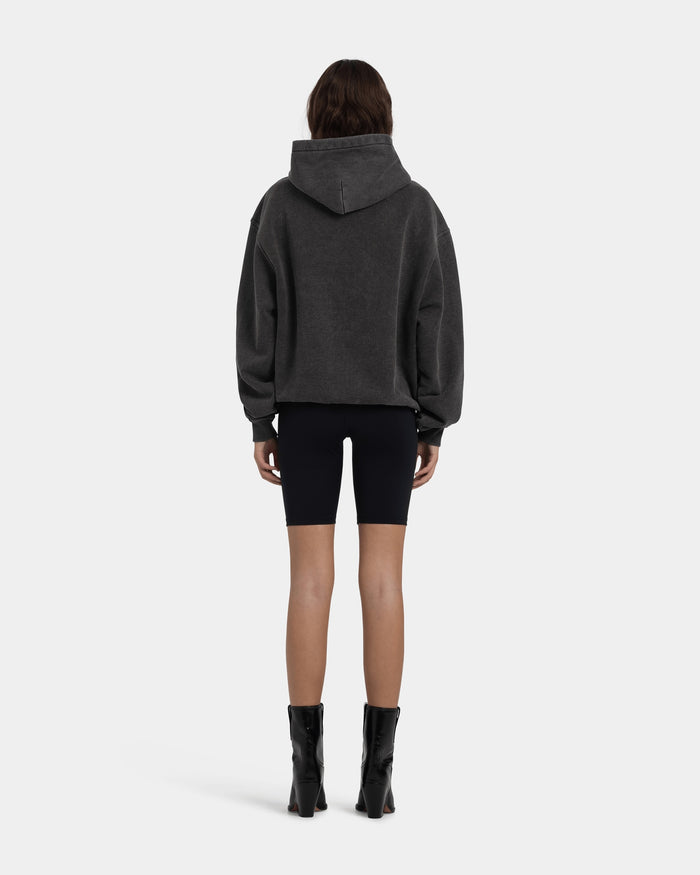 Hoodie Oversize, Women - Acid wash - Vintage Black