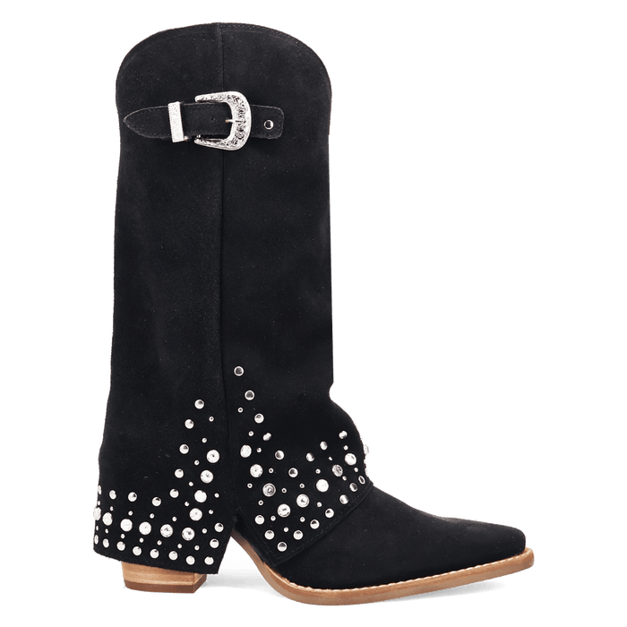 PRODUCT SHOT HOWDY HONEY SUEDE LEATHER BOOT AT 90 DEGREE INSIDE ANGLE