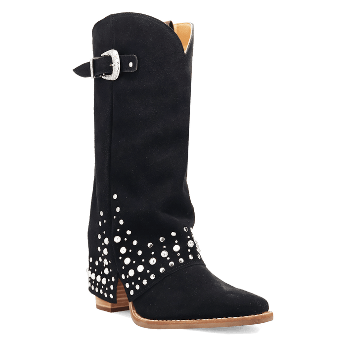 PRODUCT SHOT HOWDY HONEY SUEDE LEATHER BOOT AT 45 DEGREE ANGLE