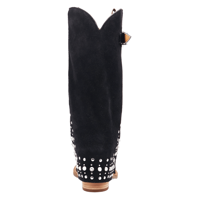 PRODUCT SHOT HOWDY HONEY SUEDE LEATHER BOOT AT 180 DEGREE BACK ANGLE