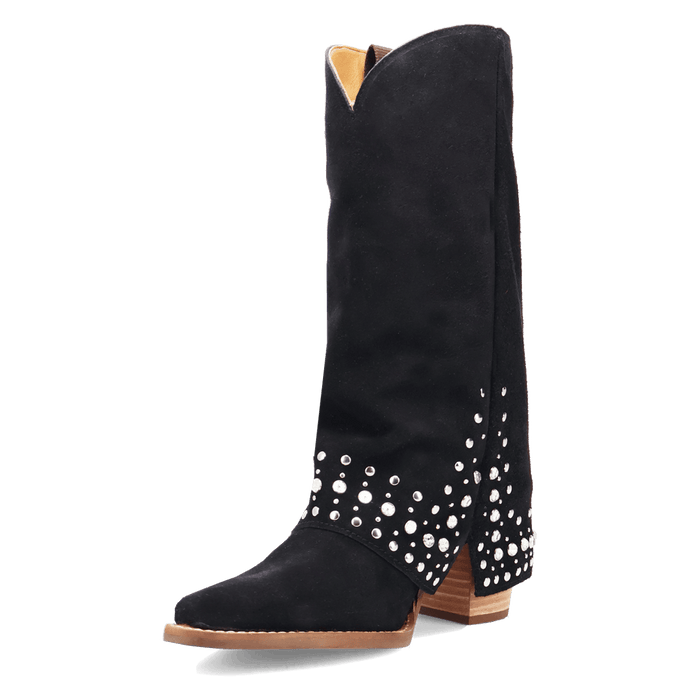 PRODUCT SHOT HOWDY HONEY SUEDE LEATHER BOOT AT 225 DEGREE ANGLE