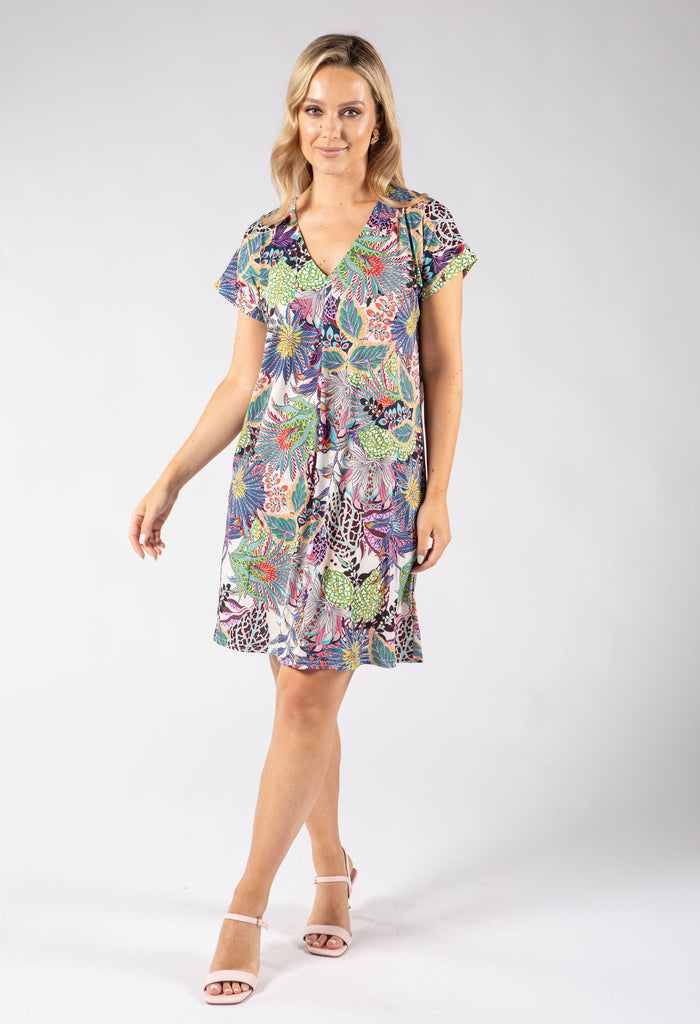 Isa Palm Tropical Dress
