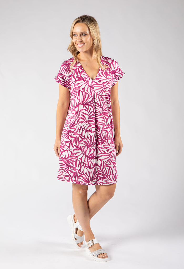 Isa Silk Touch Palm Print Dress