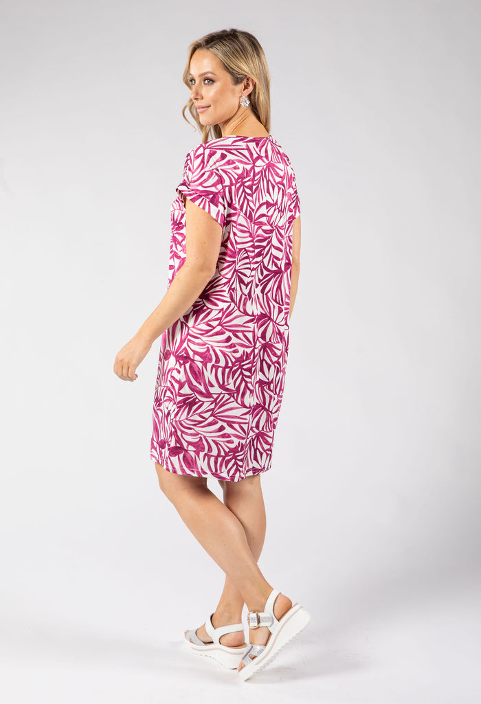 Isa Silk Touch Palm Print Dress