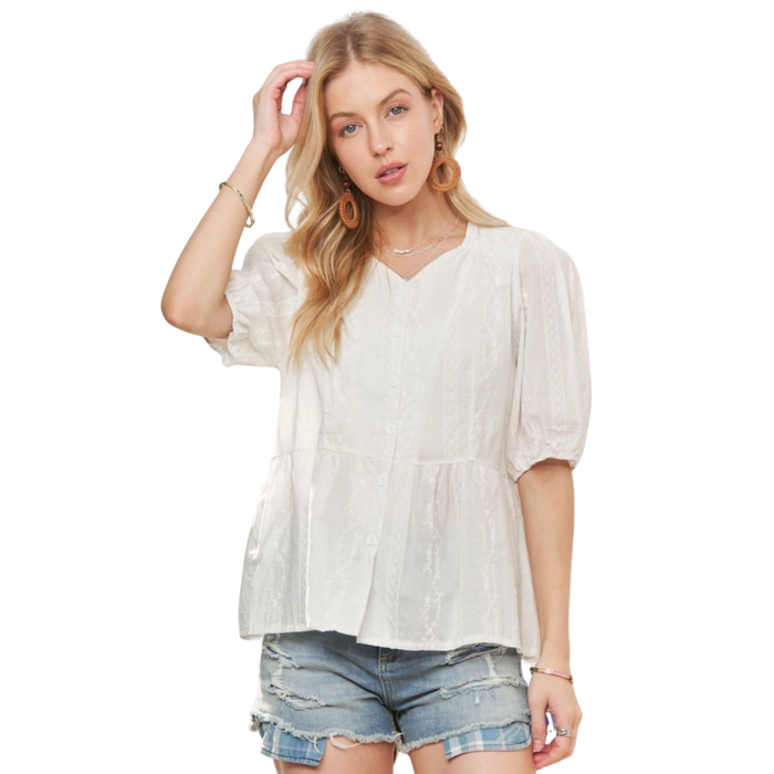 Ivory Sunday Peplum Blouse