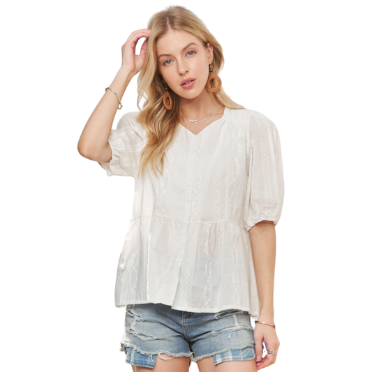 Ivory Sunday Peplum Blouse