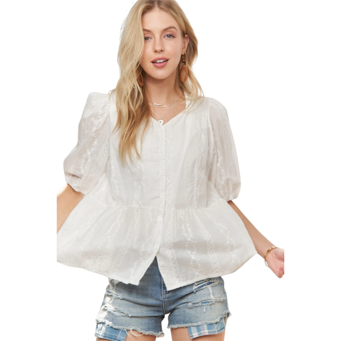 Ivory Sunday Peplum Blouse