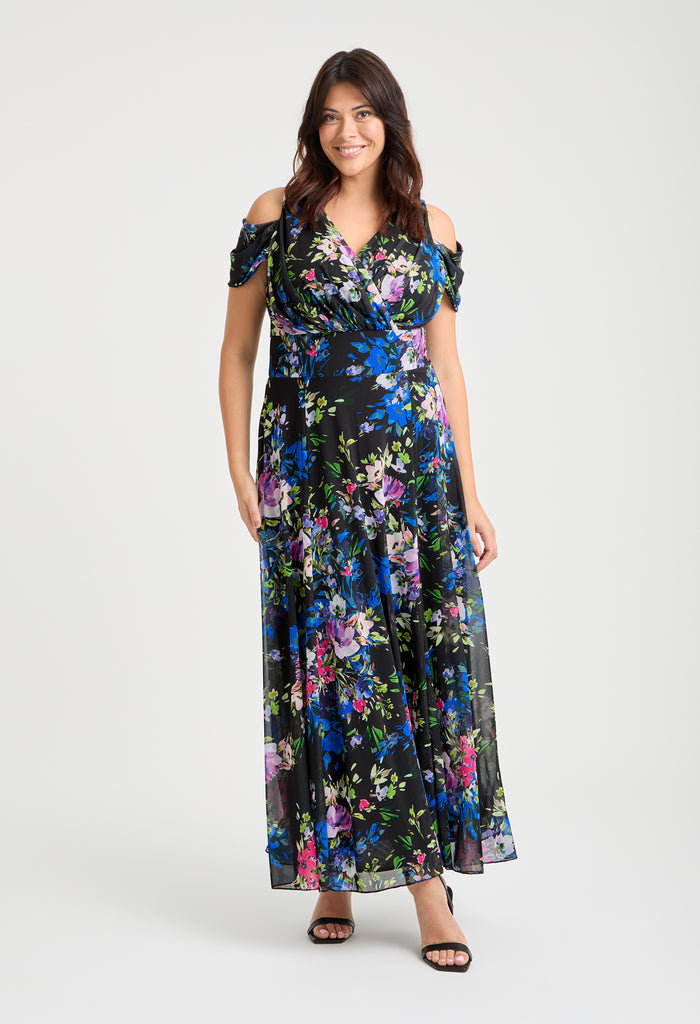 Jasmine Cold Shoulder Curve+ Maxi Dress