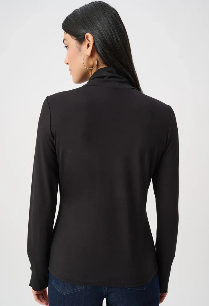 Jersey Fitted Mock-Neck Top