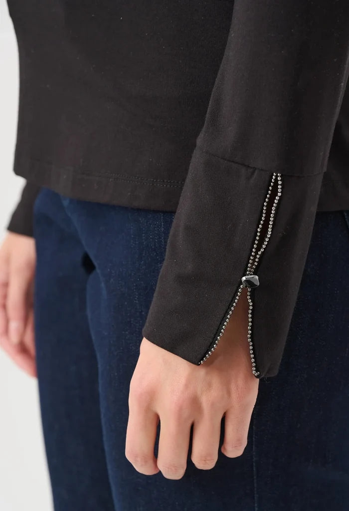 Jersey Fitted Mock-Neck Top